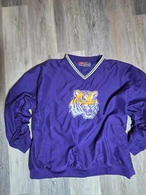 Purple LSU Tiger Pullover Windbreaker - 2XL